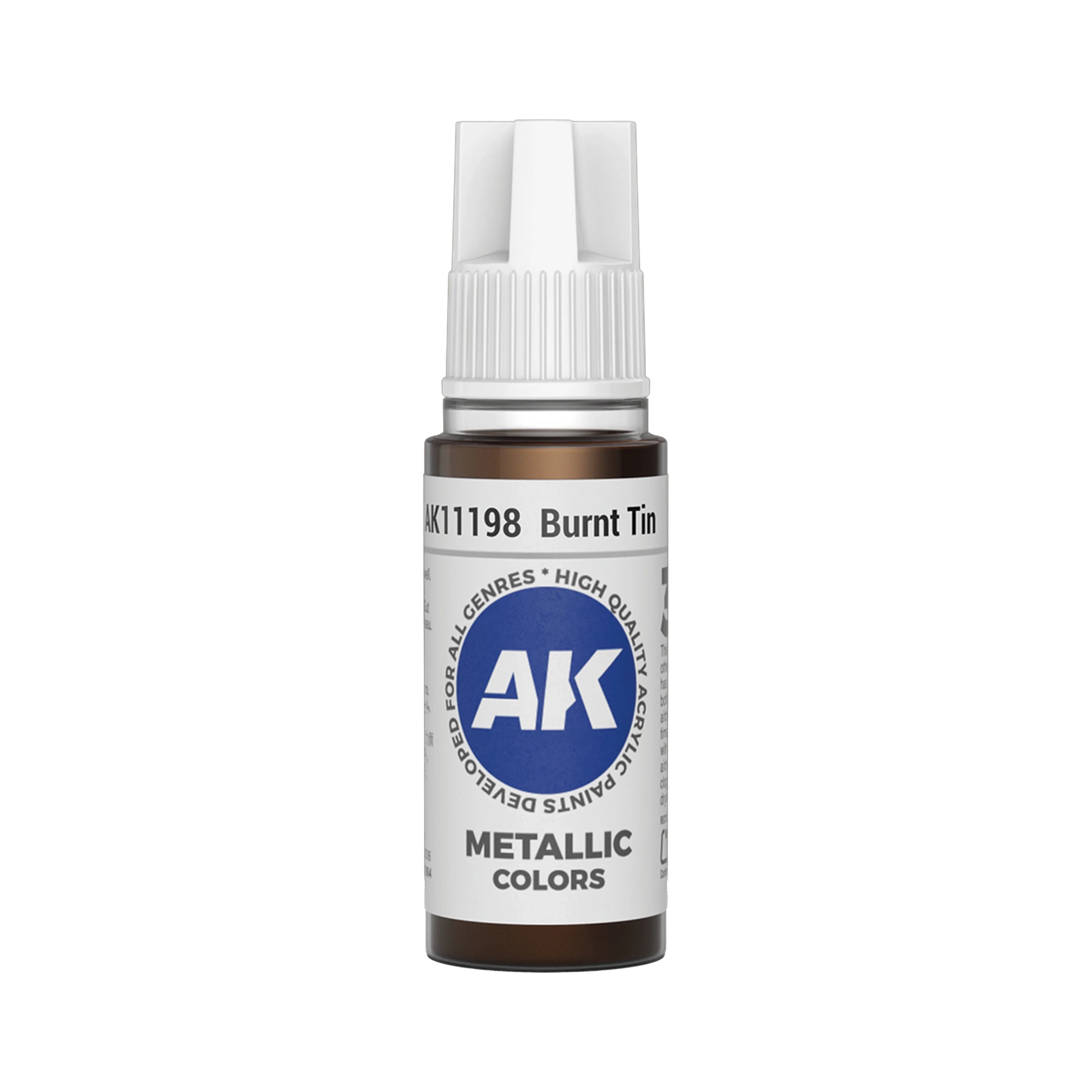 AK Interactive 3G Acrylic Burnt Tin 17ml