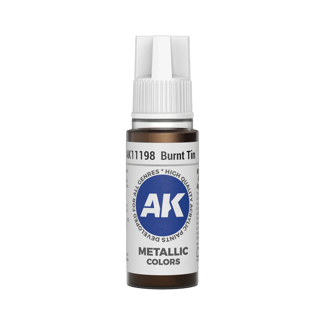 AK Interactive 3G Acrylic Burnt Tin 17ml