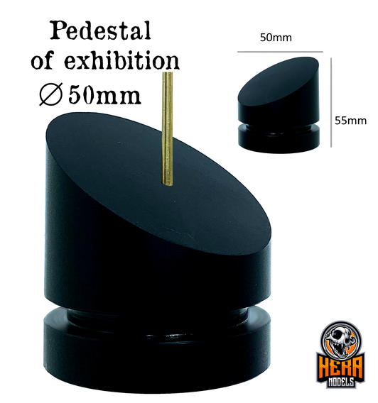 Round Bust Plinth with Pin, Plastic 50mm