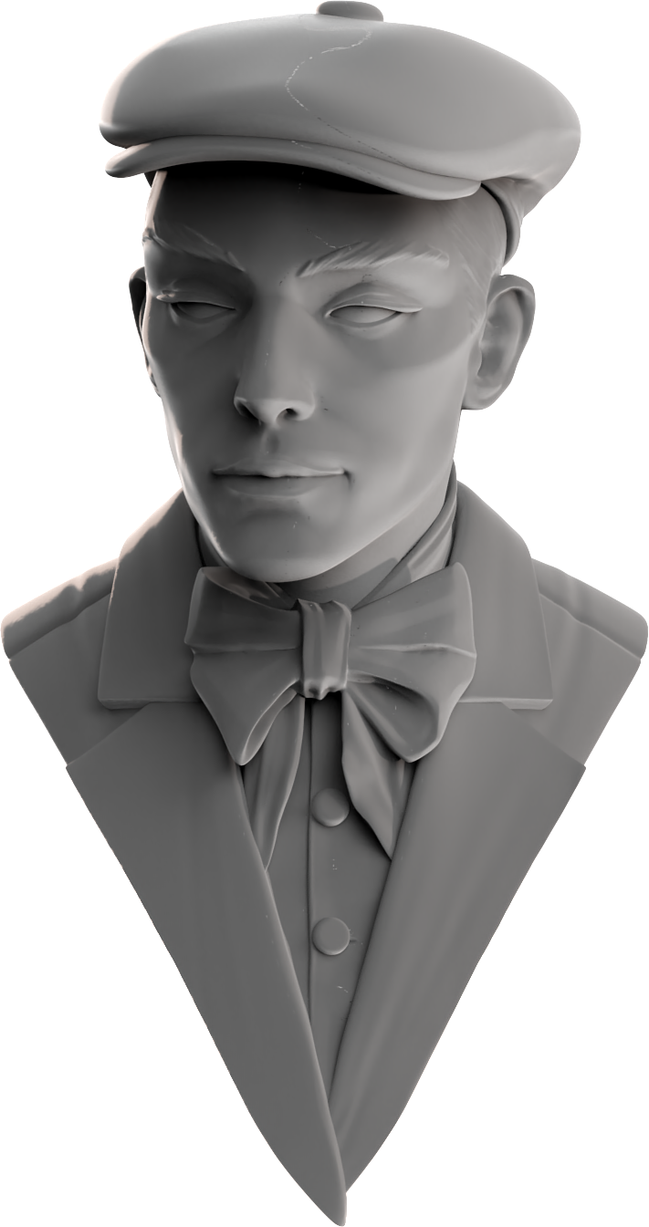 Beret Man Academic Bust