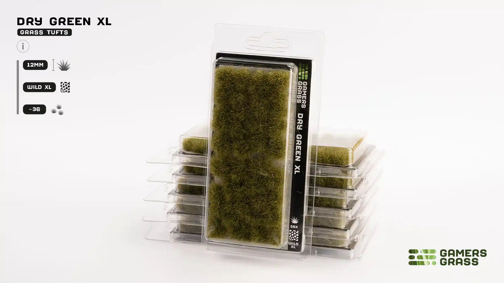 Gamers Grass Dry Green XL 12mm Tuft - Wild