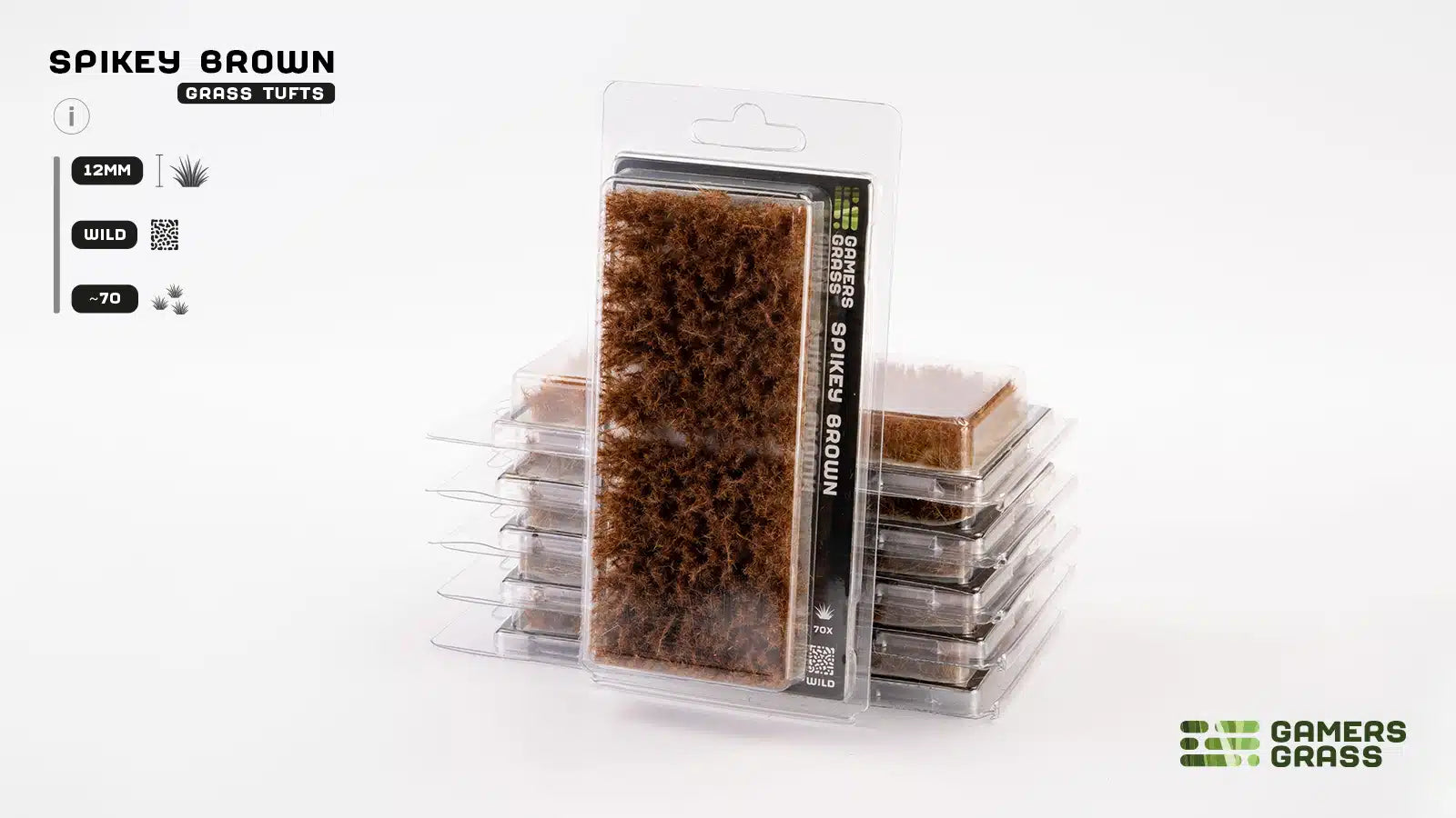 Gamers Grass Spikey Brown XL 12mm Tuft - Wild