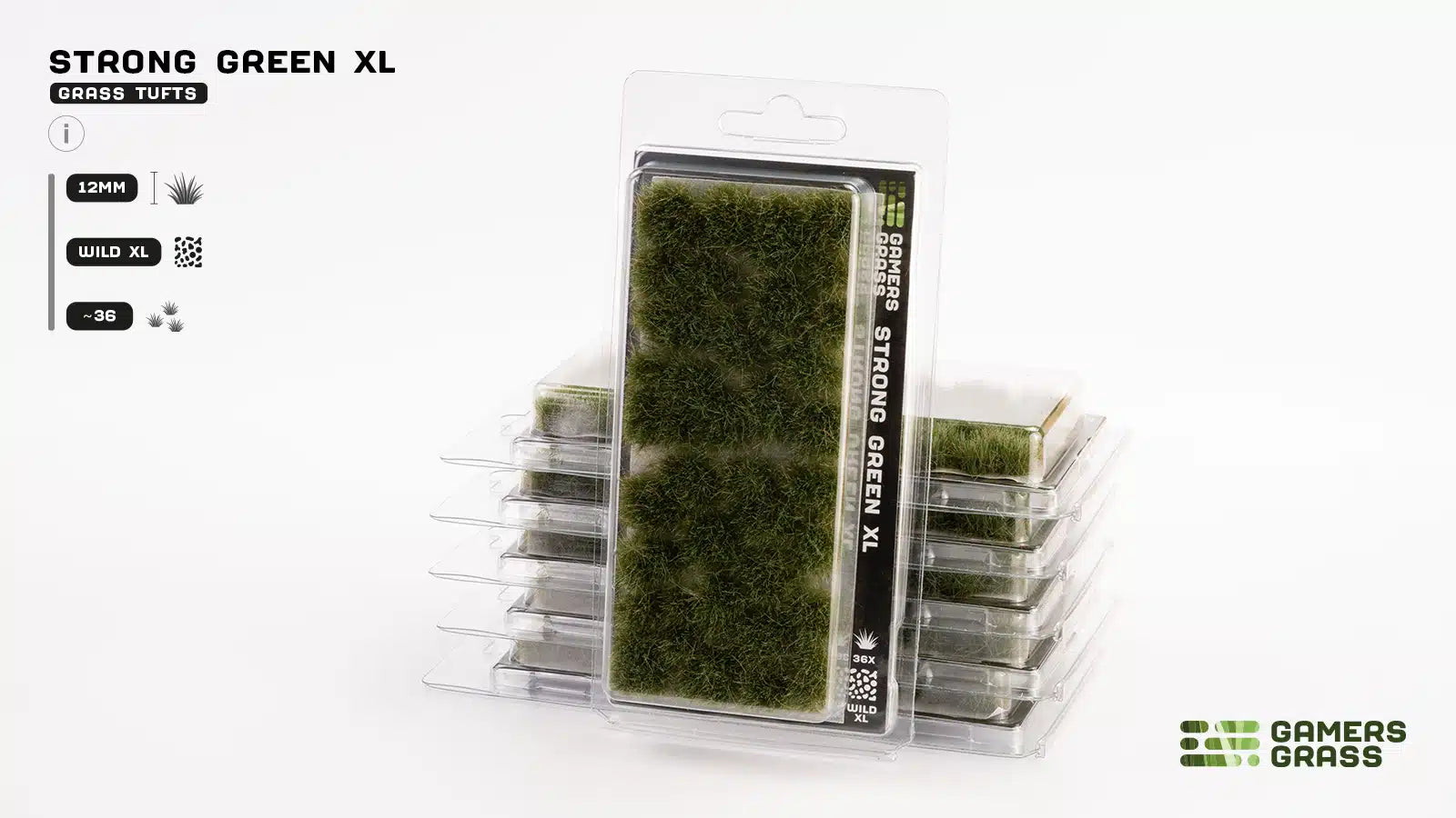 Gamers Grass Strong Green XL 12mm Tuft - Wild