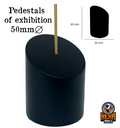 Round Bust Plinth with Pin, wood 50mm
