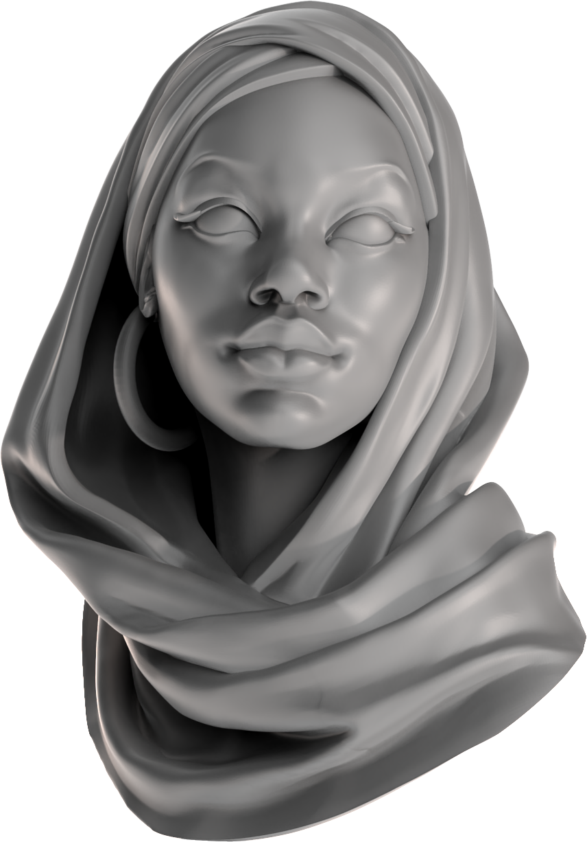 Muse in Scarf Academic Bust