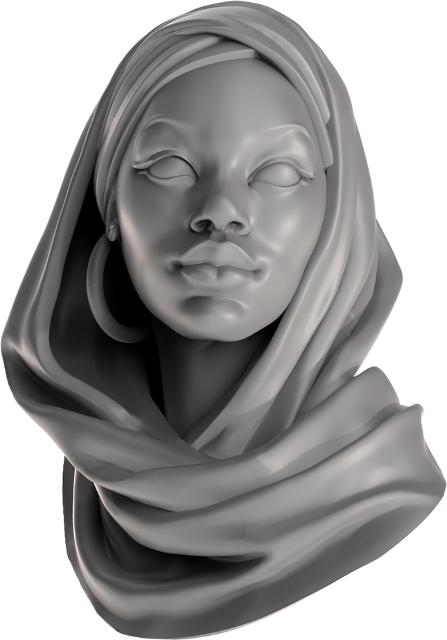 Muse in Scarf Academic Bust