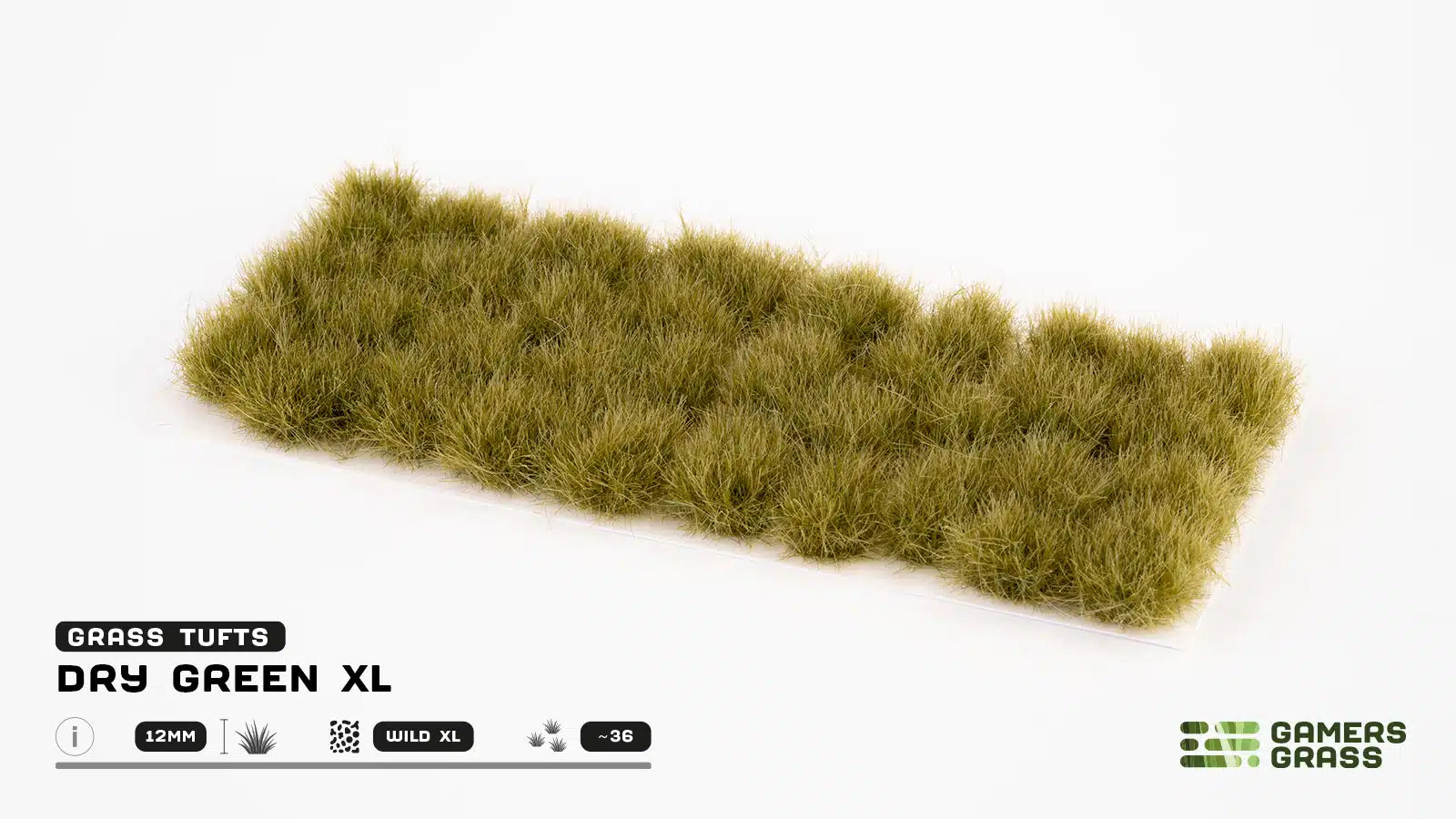 Gamers Grass Dry Green XL 12mm Tuft - Wild