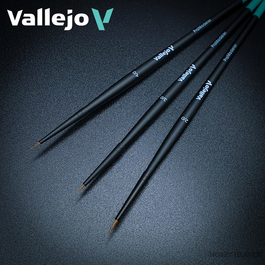 Hobby Brushes: Pro Modeler. Definition Set - Natural Hair (Sizes 4/0, 3/0 & 2/0)